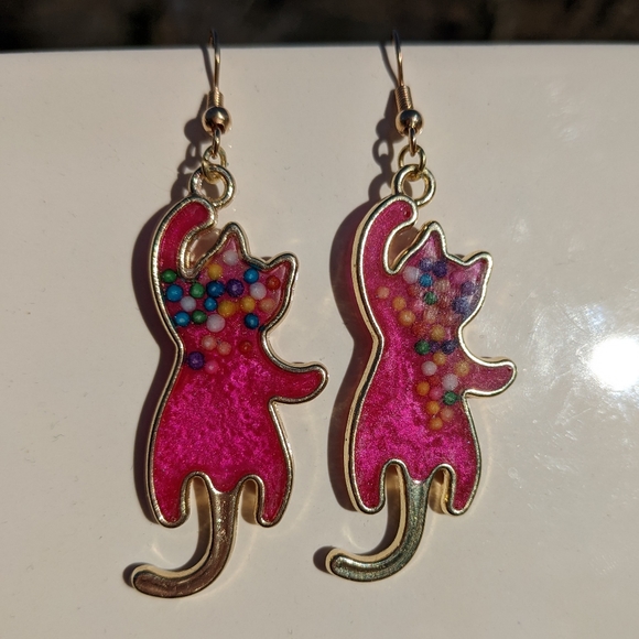 Cat Candy Sprinkles Cat Handmade Rainbow Pink Cute Kawaii Lightweight - Picture 7 of 11